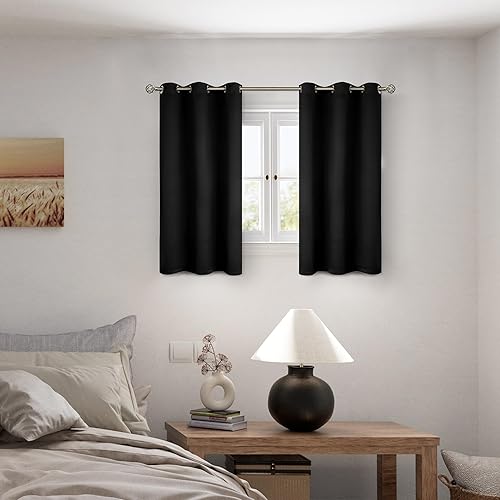 Miniatura 2 de BGment Cortinas de 45 pulgadas para dormitorio - Cortinas opacas cortas para ventana pequeñacafé, cortinas con aislamiento térmico con ojales, 2