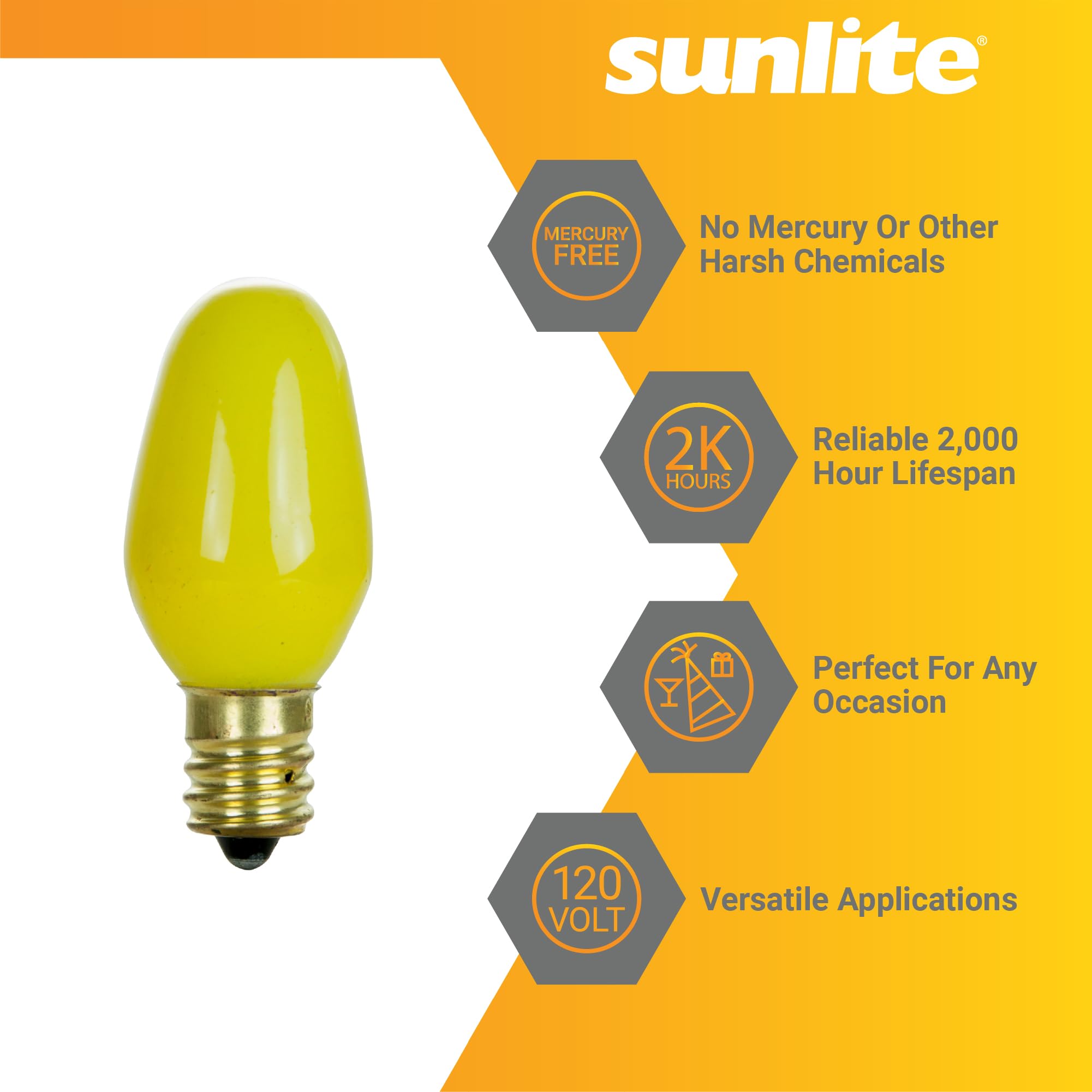 Snapklik.com : 01061 7C7 Incandescent Bulb, 7 Watt, Candelabra E12 Base ...