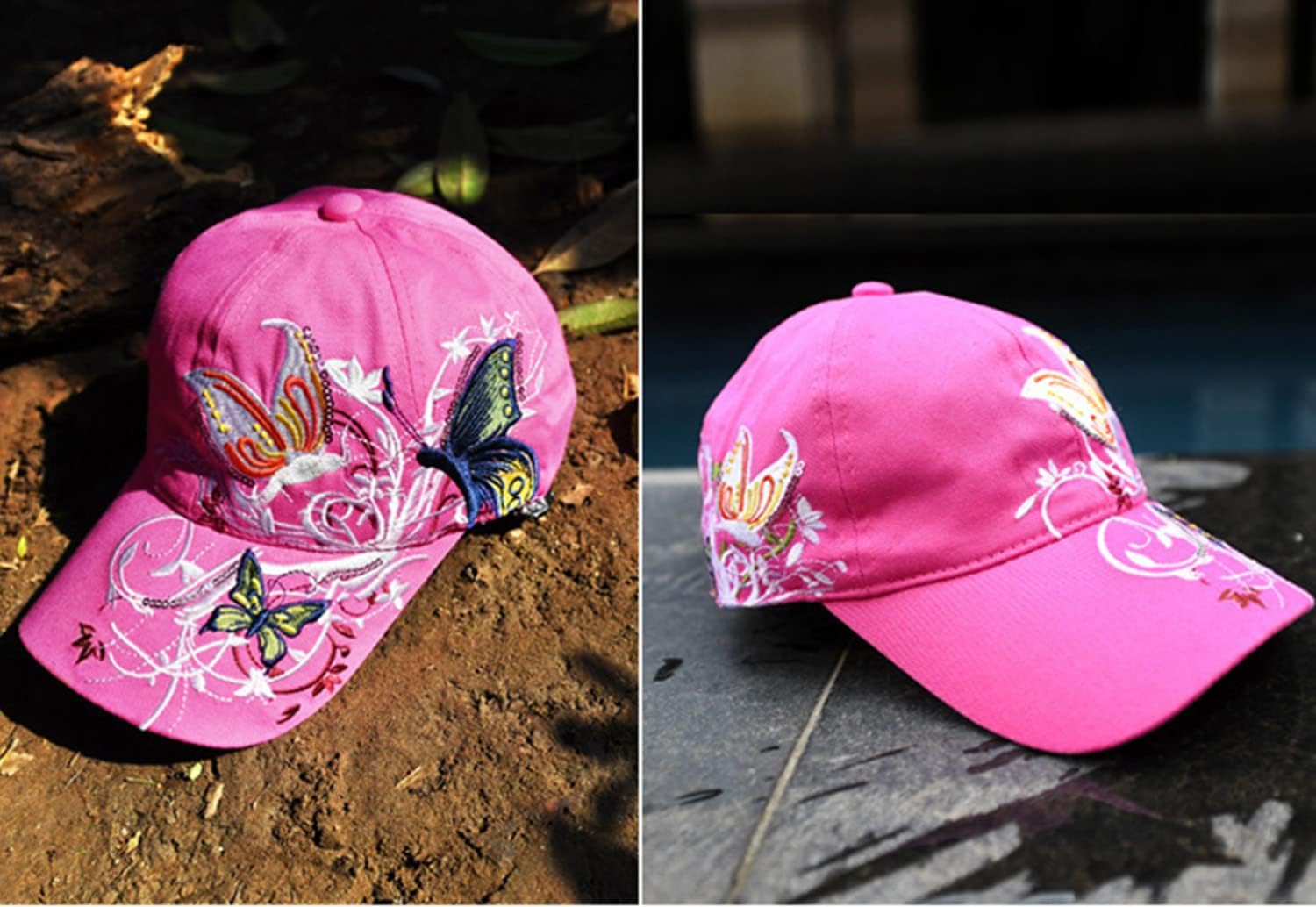Trucker Hats California H Womens Hat Trendy Creativity Flowers Butterfly Sequins Embroidered Baseball Cap - Image 4