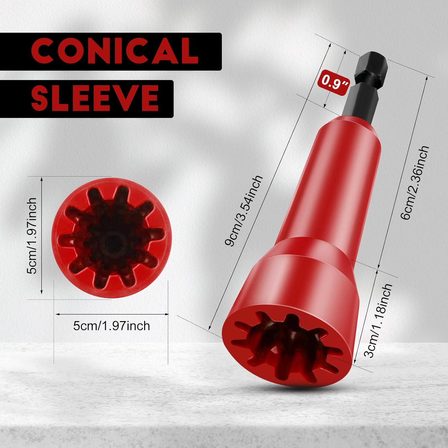 Wire Twister Tool, Twist Wire Connector Socket, Driver with 1/4" Chuck for electricians(6 Pack-red)