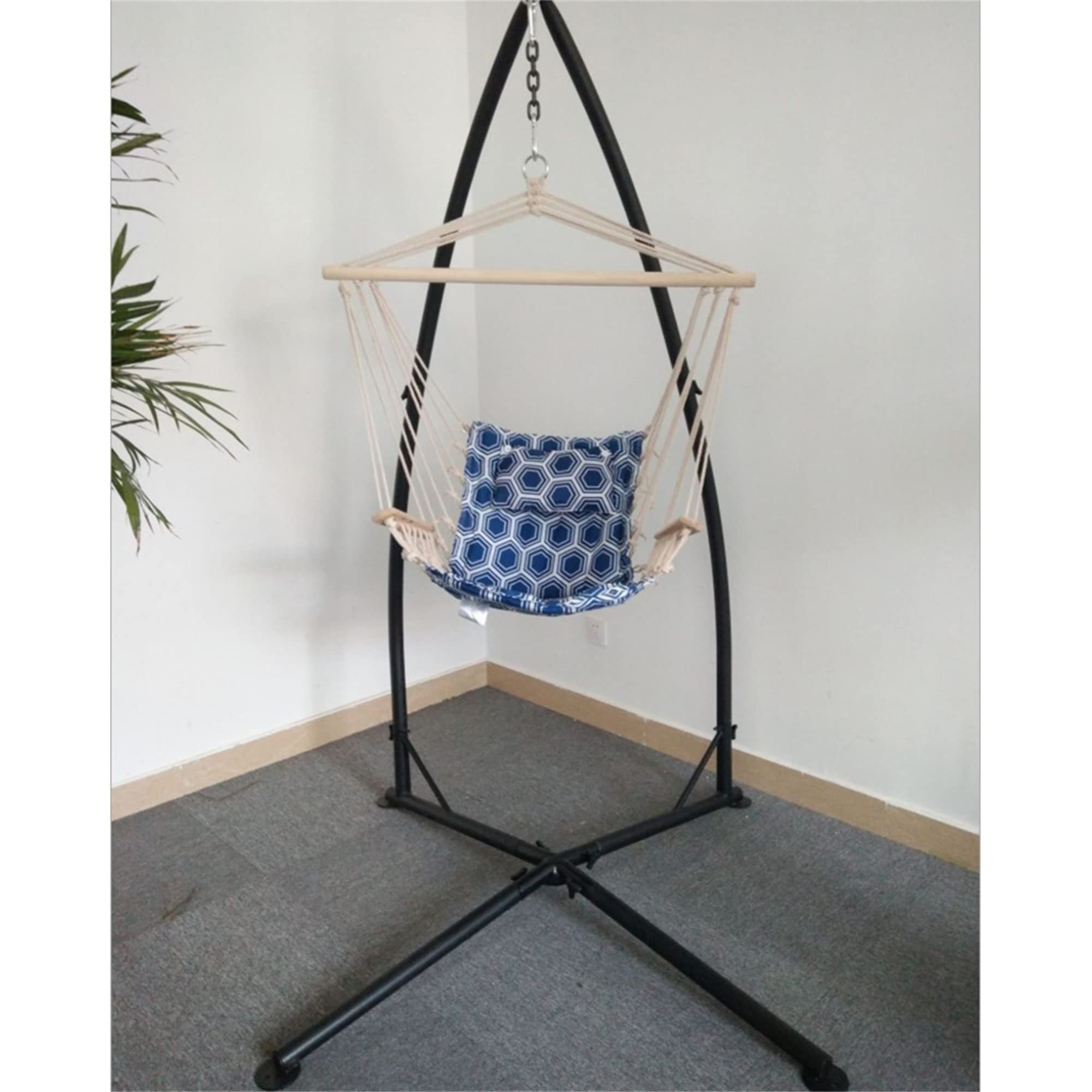 MINGYI Supporto per sedia sospesa, sedia sospesa su piedistallo, supporto per amaca in metallo, altezza 214 cm, fino a 150 kg (non inclusa sedia a sospensione e amaca), forma di X