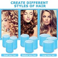 Vista 3 de Sungenol - Juego de rodillos de pelo de autoagarre, 18 piezas, rodillos de pelo con pinzas de rodillo y peine, rizadores de peluquería de salón