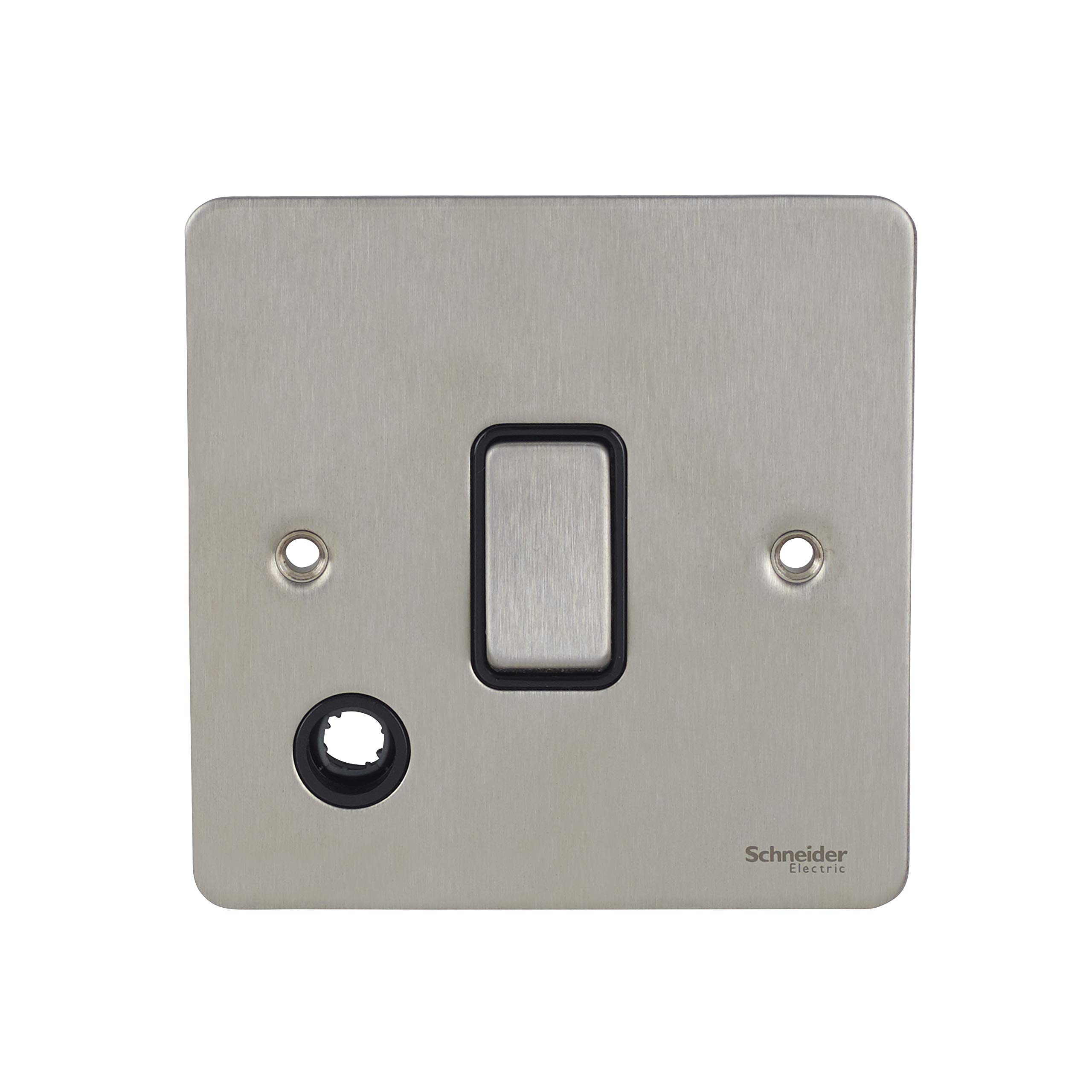 Schneider Electric Ultimate Flat Plate - Double Light Switch, with Flex Outlet, Double Pole, 20AX, GU2213BSS, Stainless Steel with Black Insert โ image 1