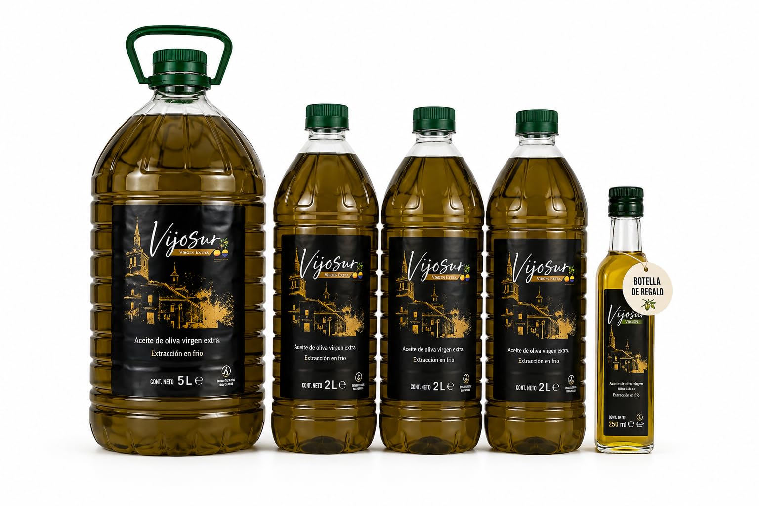 Aceite de Oliva Virgen Extra VIJOSUR – Caja 6 Garrafas 2L (12L) – AOVE Picual Sin Filtrar – Origen Granada, España – Premium