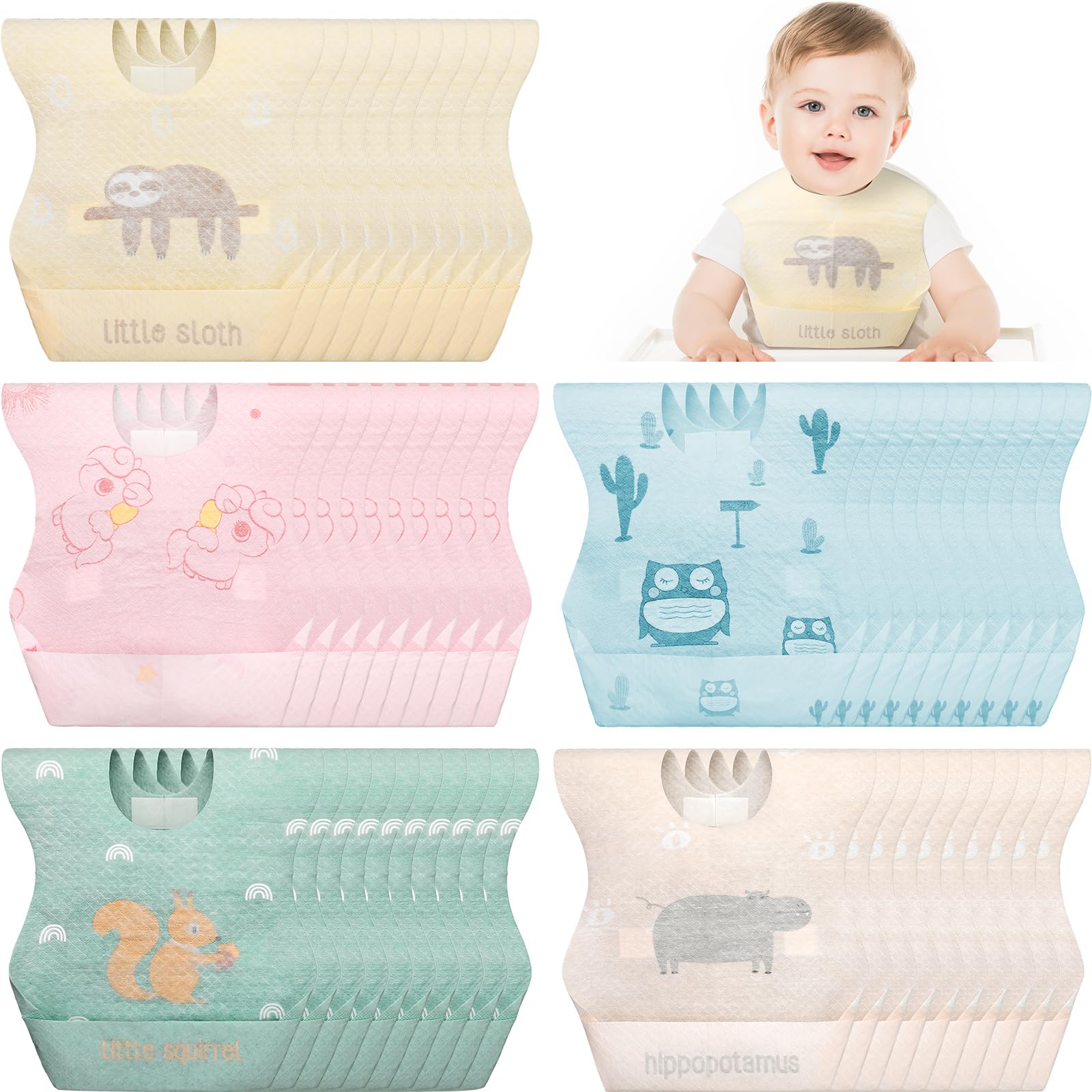 Photo 1 of Shinymoon 100 Pcs Disposable Baby Bibs