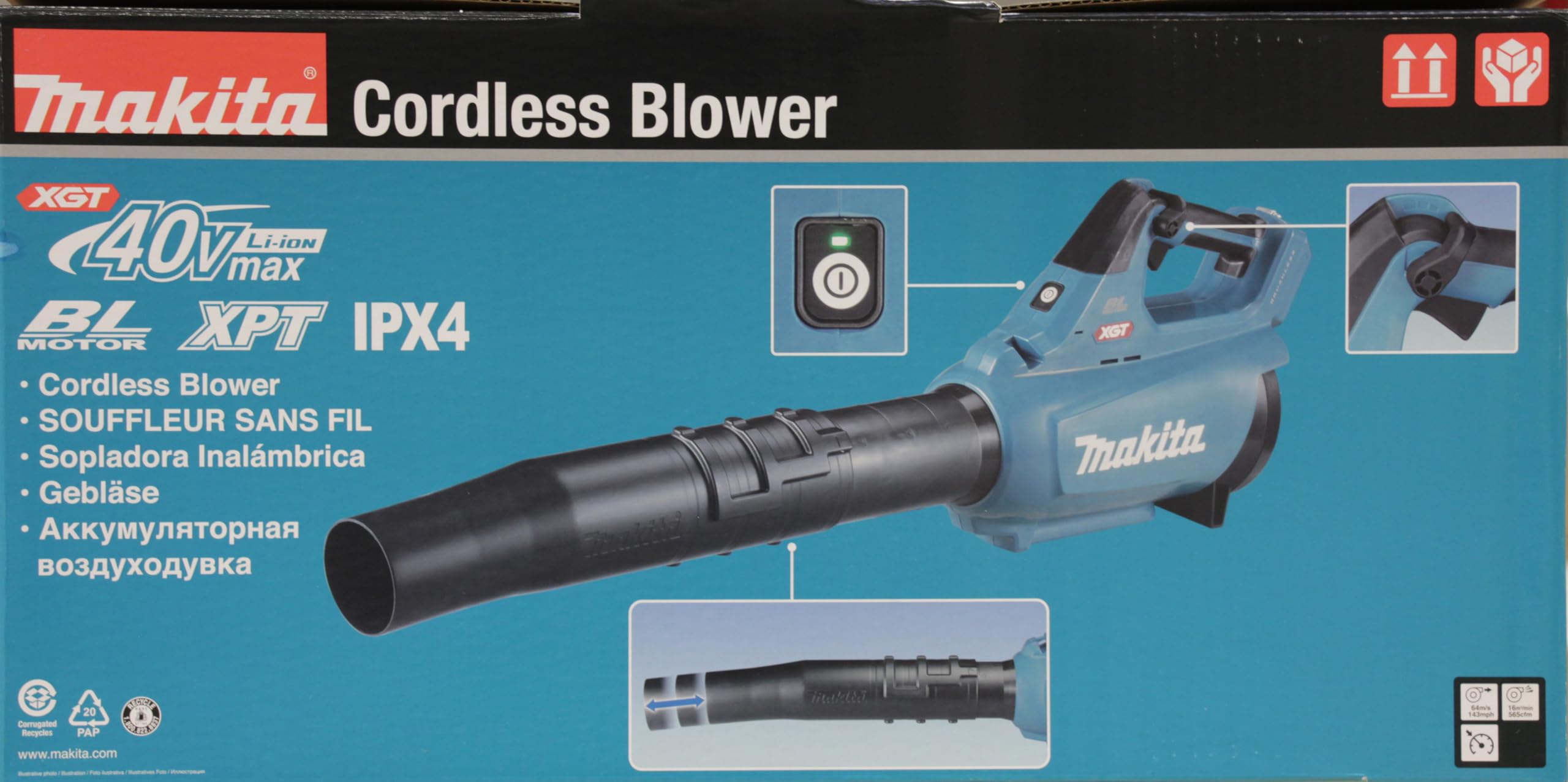 Soplador a batería 40Vmax XGT BL Marca Makita