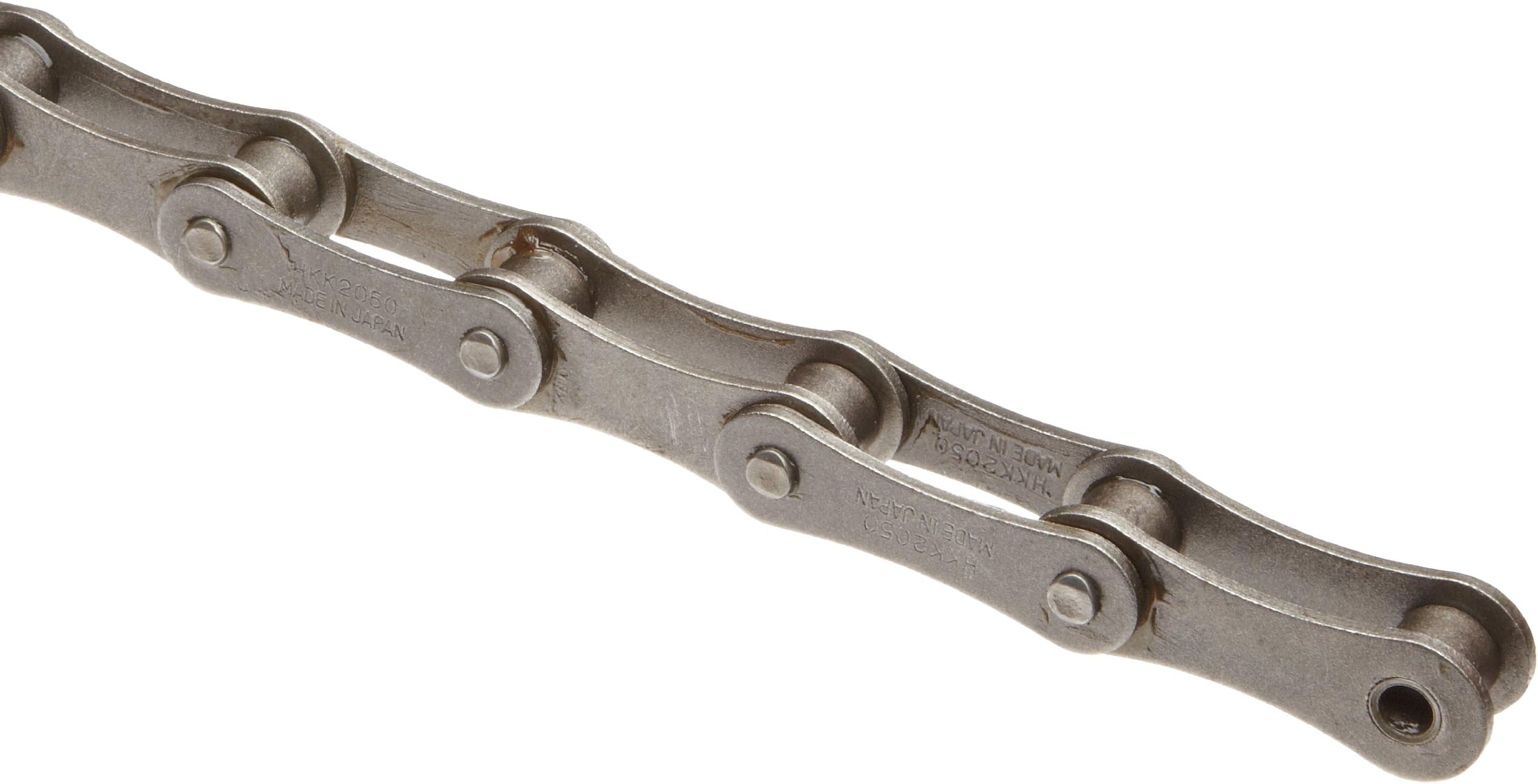 HKK DA040R1C ANSI A2040 Double Pitch Roller Chain, Transmission Type, Riveted, Carbon Steel, 1" Pitch, 0.312" Roller Diameter, 5/16" Roller Width, 100 Foot Length
