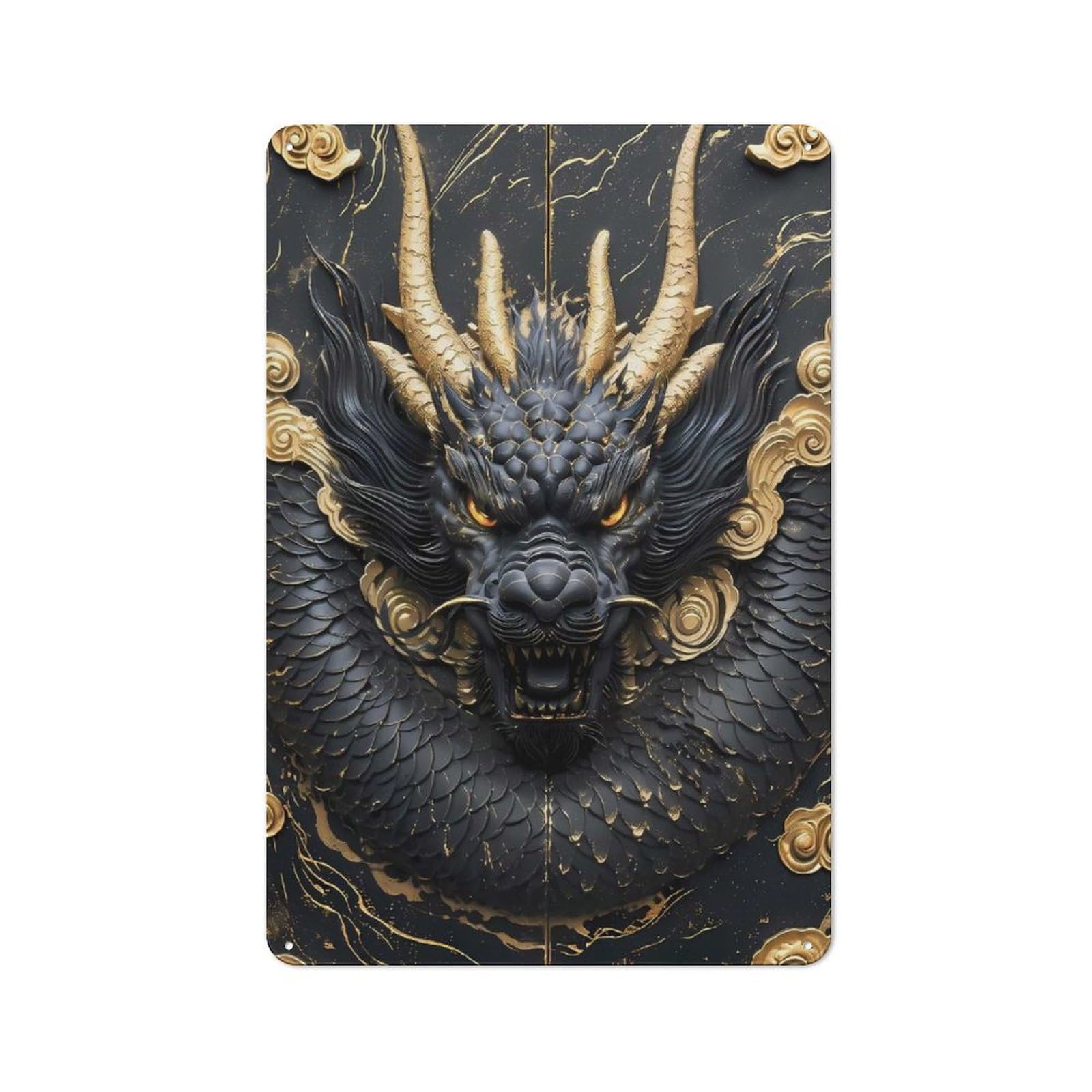 Asia Dragon Art Decoration Tin Sign 30x20cm, Garage Style Workshop Wall Decor for Garage, Workshop, Shed Or Utility Room