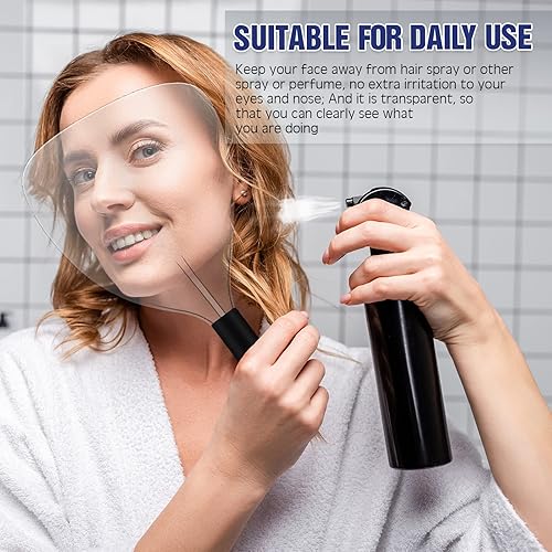 Miniatura 6 de Flutesan 4 máscaras protectoras de plástico reutilizables con mango de esponja para cortar el cabello, rociar, aplicación de maquillaje