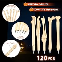 Vista 2 de Geosar Bolígrafos de hueso de Halloween novedosos con forma de hueso, bolígrafos de tinta negra de 0.039 in, bolígrafo de esqueleto, bolígrafos