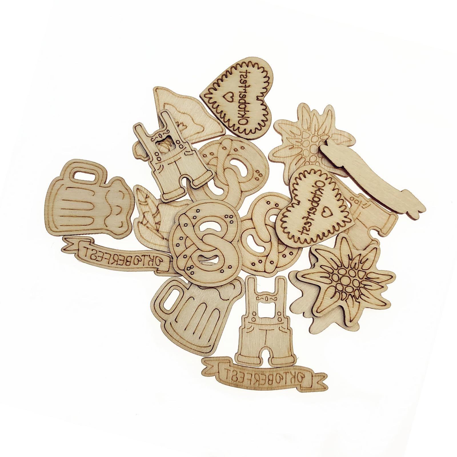 NEWFT Elegant Wood Craft Blanks Multipurpose Decorations For Oktoberfests Celebration And Creative Projects