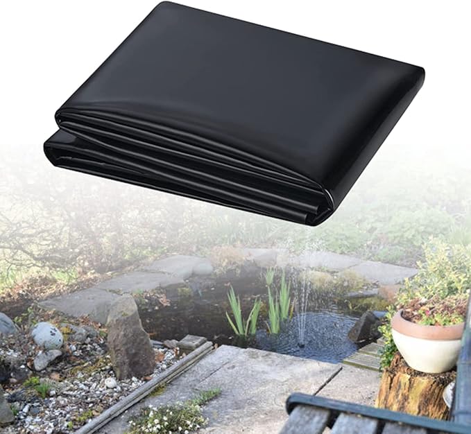 Image Pond Liner Tear-proof Pond Lining for Koi or Fish, Duck and Waterscape, Streams Fountains and Water Gardens, UV and Ozone resistant, 3x3m (10x10ft) 4x6m (13x20ft) 6x8m (20x26ft) 7x10m (23x33ft) ( Colo