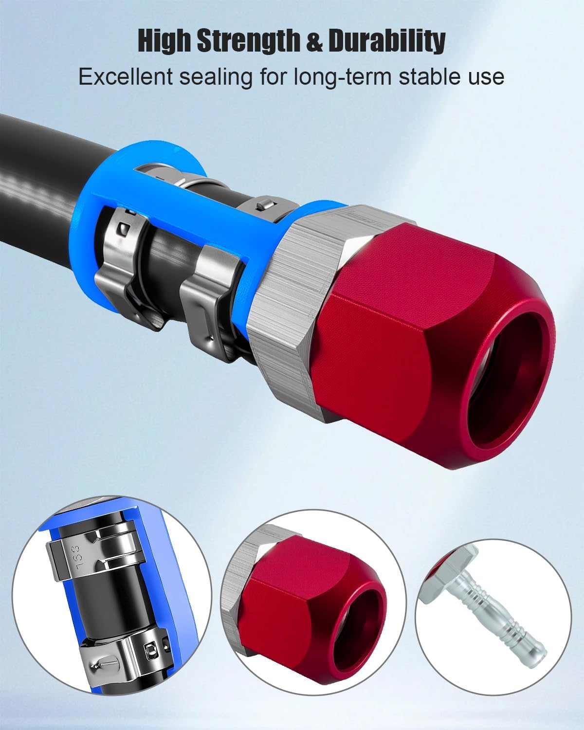 AC Line Splice Kit Compatible with 5/8" Line With No. 10 Hose 24 Inches, Replace 800-670 Air Conditioning Line splice connector Repair Kit, Universal Fit for 5/8" Line to Hose Repair