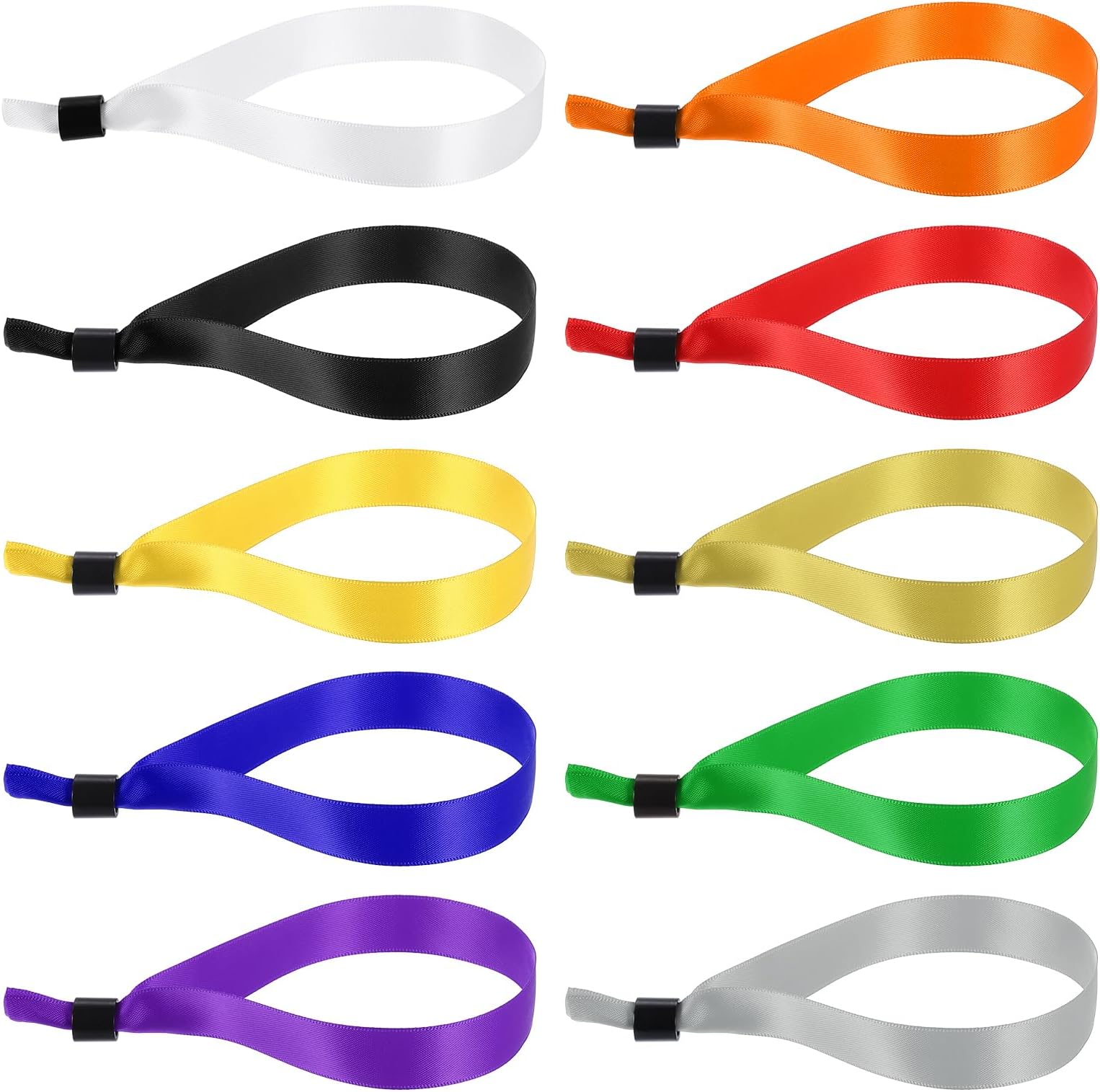 PATIKIL Disposable Cloth Wristbands for Events, 100 Pcs Adjustable Cloth Event Wristbands Colored Wrist Bands for Concert Club Parties, Multicolor, 13.8"x0.6"