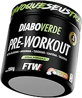 FTW Pré-Treino Diabo Verde - Energia Extrema, Força e Foco - Potência Hardcore com Cafeína, Beta-Alanina - Para Treinos Intensos - sabor: Arco Iris - Pote 150g
