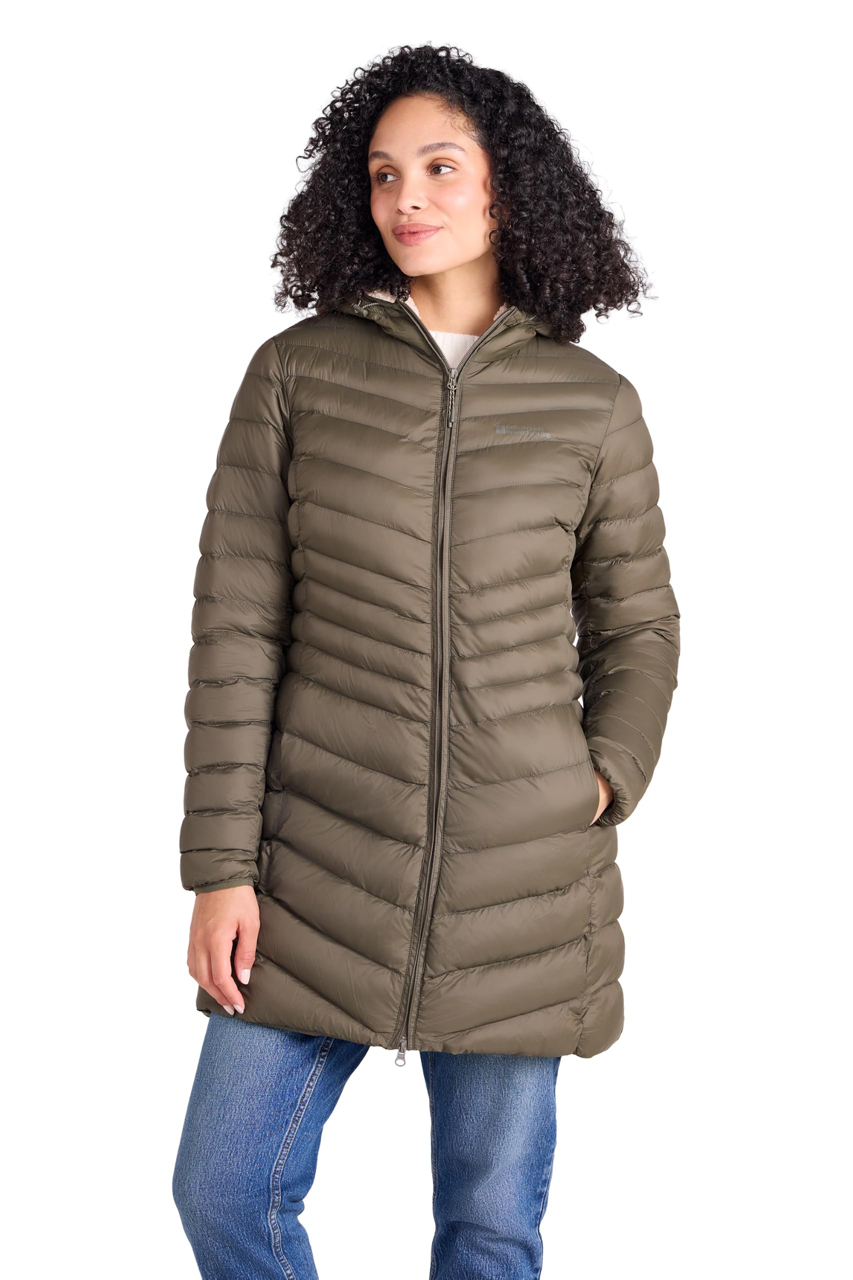 Mountain Warehouse Florence Womens Fur Lined Padded Jacket - Thermal tested -40°C Puffer Coat with Microfibre Insulation - Autumn, Winter, Outdoors & Travelling Khaki 16