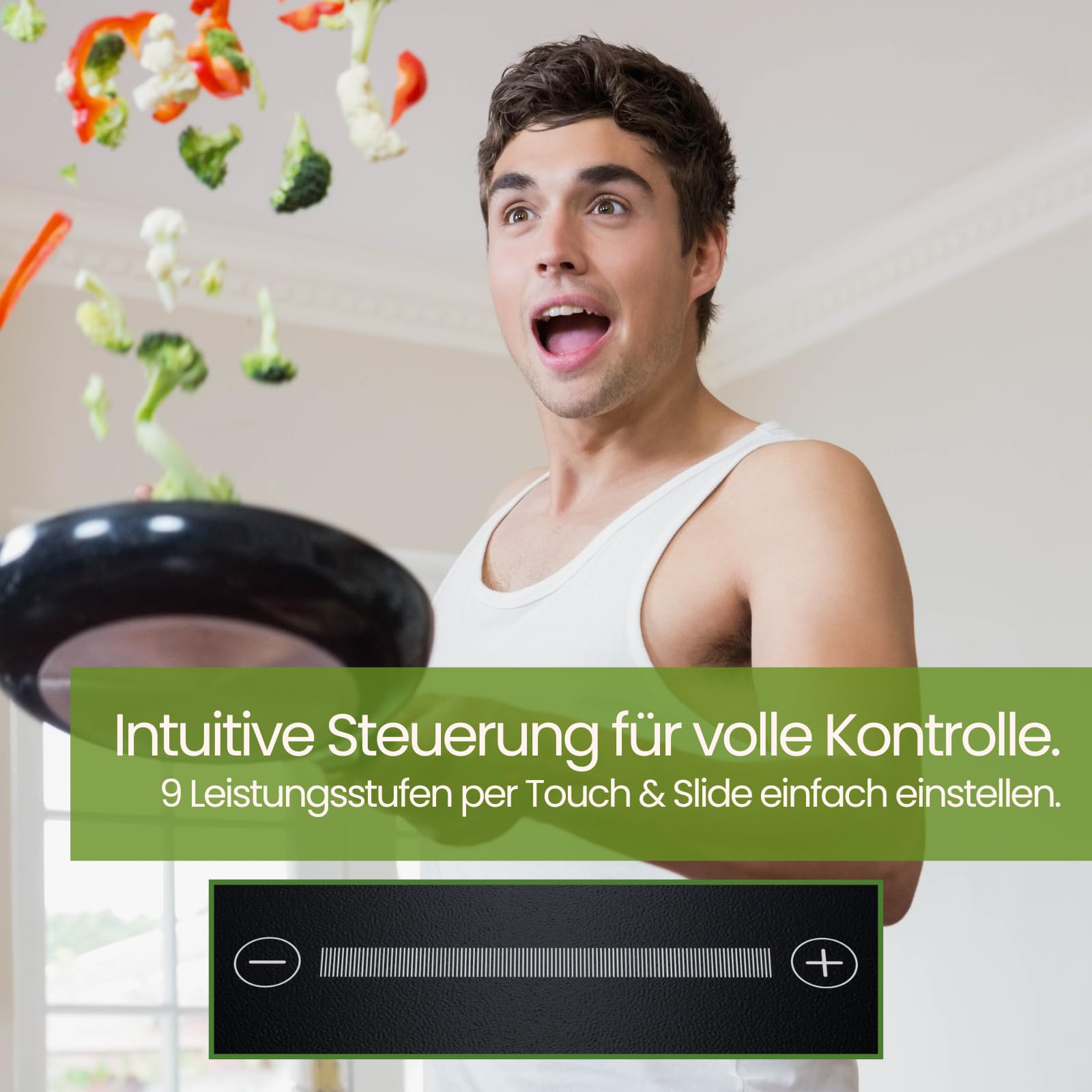 Steba IK 35 Ultra-Flat Induktionskochfeld 25 cm Mattglas | 9 Stufen, Slide & Touch, 200–2000 W, Timer, Booster & Kindersicherung