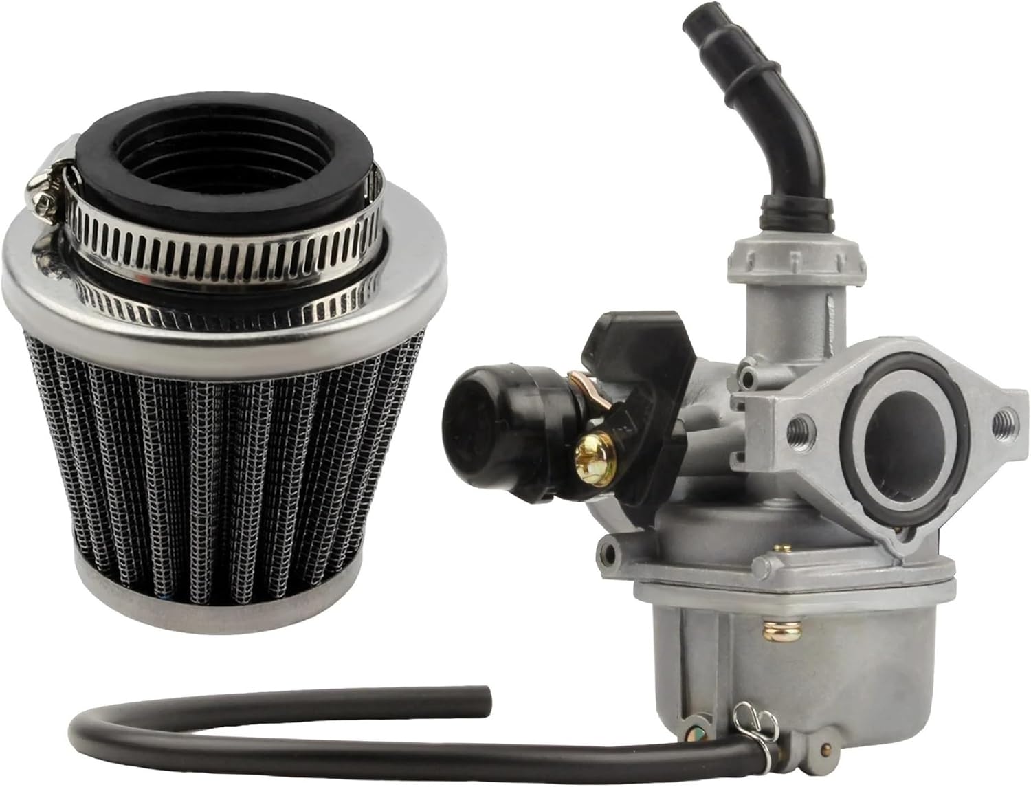 Engine Carburettor Universal Motorcycle Carburetor PZ19 19mm Set With Air Filter For 50 70 90 110cc ATV Off-road Dirt Pit Bike Motocross Carburettor(PZ19)