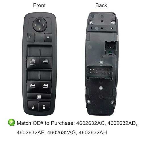 Miniatura 3 de Se adapta a 4602632AH Reemplazo del interruptor principal de la ventana eléctrica delantera izquierda para Jeep Liberty 2008-2012, Dodge Journey