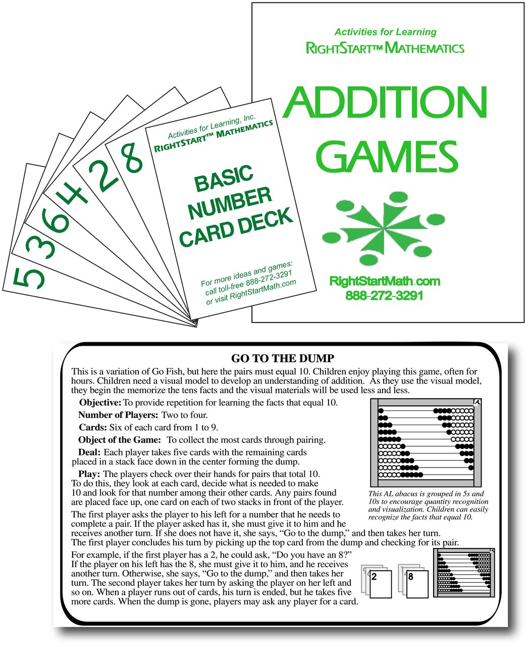 Right Start Math Cards RightStart Mathematics Addition Games: RightStart Mathematics: Amazon ...