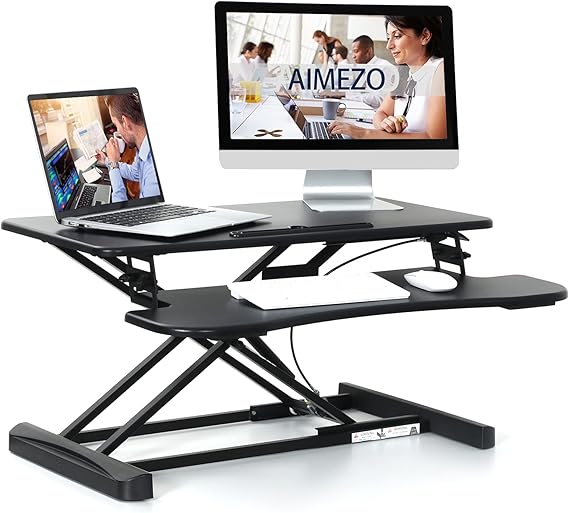 AIMEZO Standing Desk Converter Height Adjustable Sit Stand up Desk