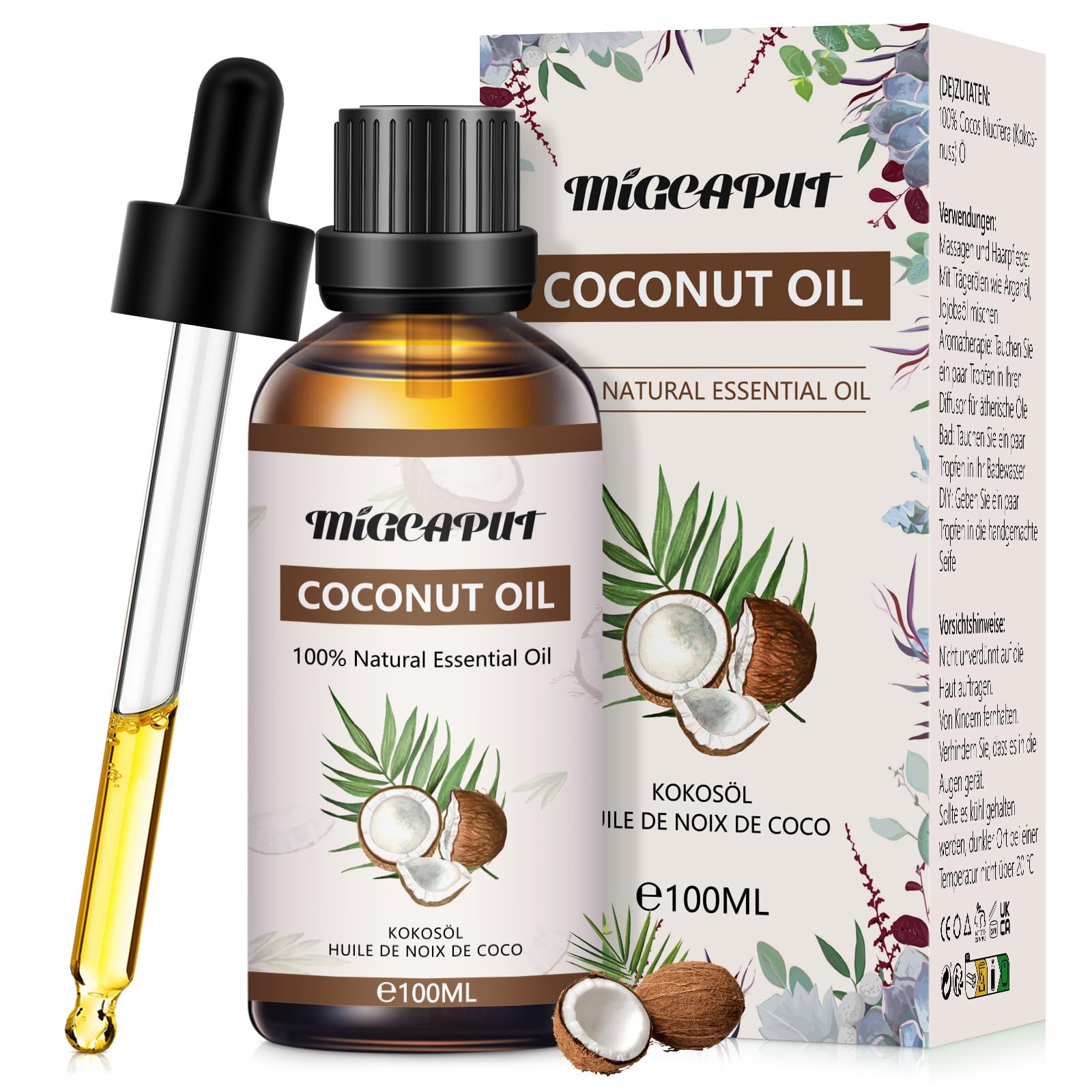 Migcaput 100ml Ätherisches Öl, Premium Kerzenduftöl Aroma Öl für Diffuser, Parfüm, Seifenherstellung