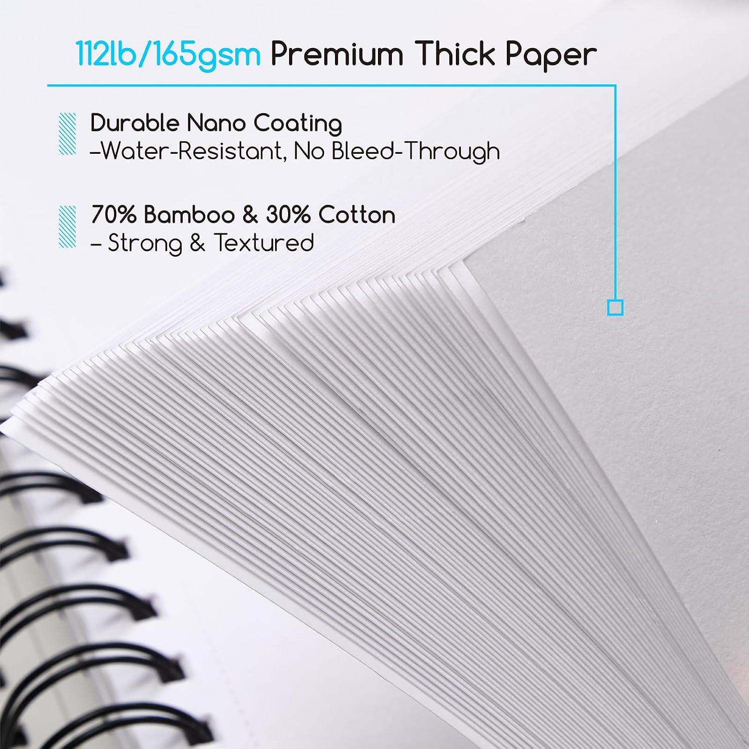 MEEDEN Mixed Media Paper Pad: 9" x 12" 112lb/165gsm Spiral Bound Mixed Media Sketchbook with DIY Cover - 60 Sheets Art Drawing Pad for Wet & Dry Media Watercolor, Acrylic, Markers, Pastels, Pencils