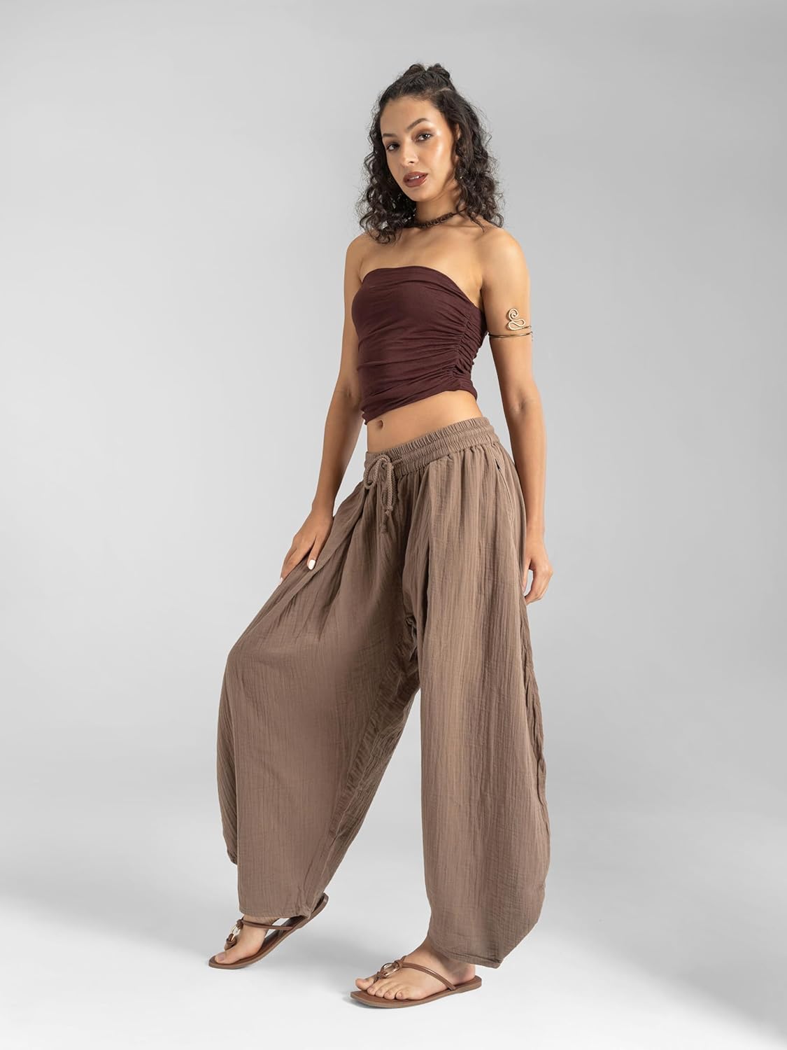 The Veshti Company Women's Bangkok Barrel Harem Pants | Cotton Boho Joggers - Yoga, Dance, Travel & Lounge - Image 5