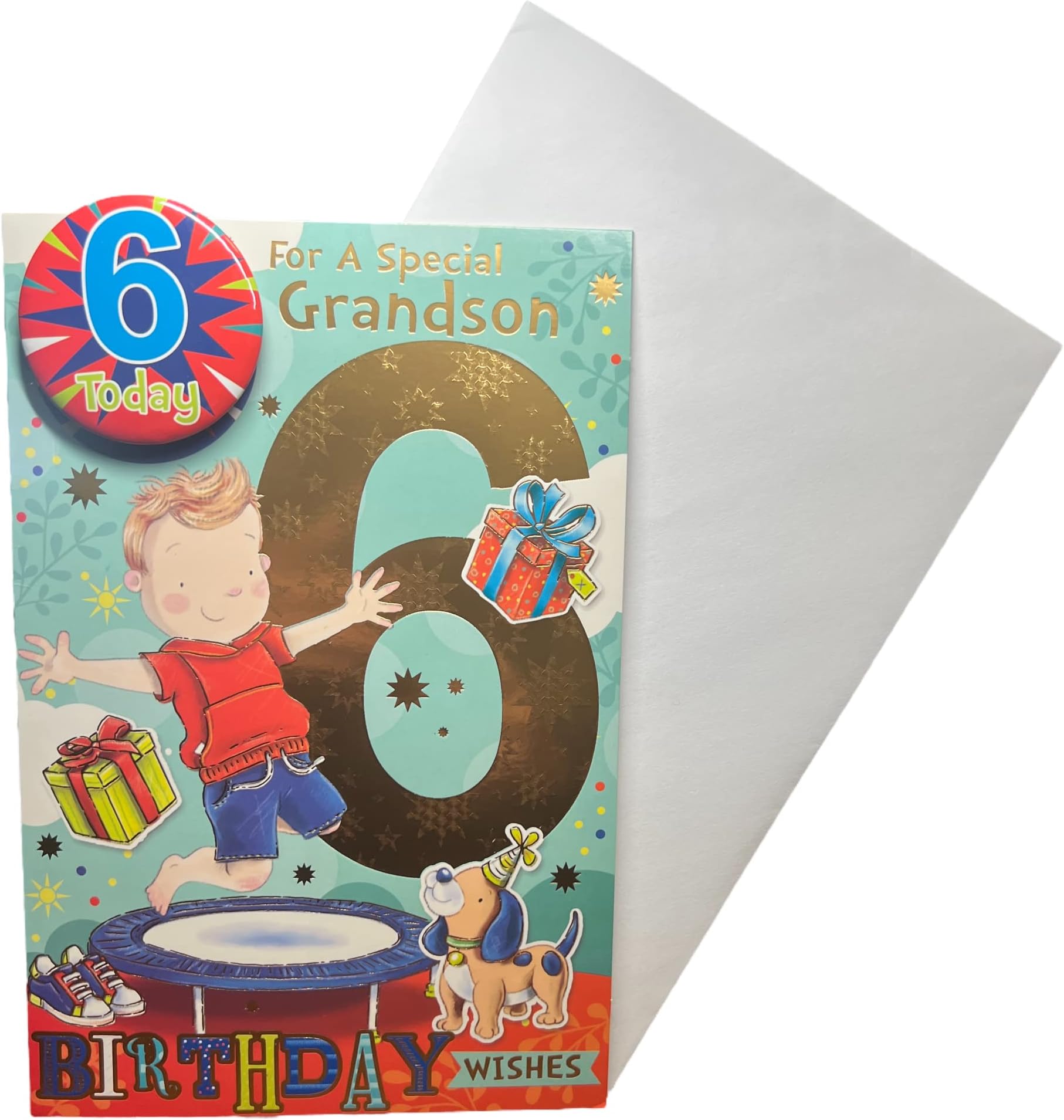 Age 6 Boy Birthday Card - 6th Birthday Multicoloured Writing Stars 7 ...