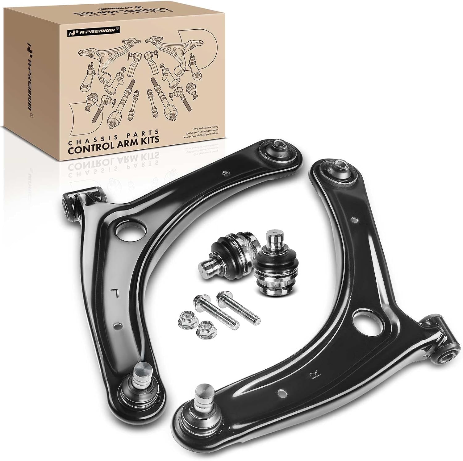 A-Premium 4Pcs Front Suspension Kit, Lower Control Arm Lower Ball Joint, Compatible with Jeep Compass 2007-2017, Patriot 2007-2017, Dodge Caliber 2007-2012