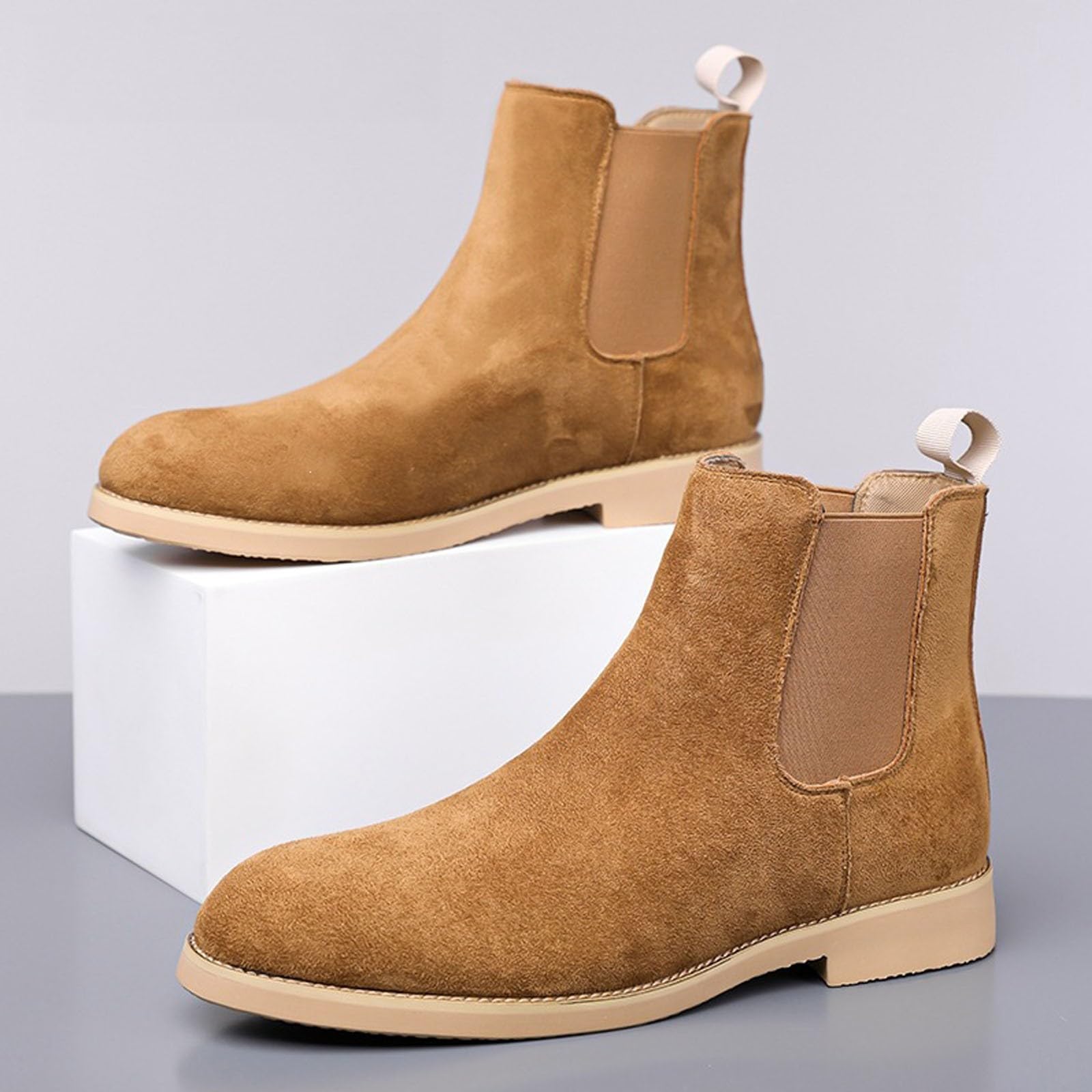 Generisch Botas Chelsea para hombre de ante con diseño elástico
