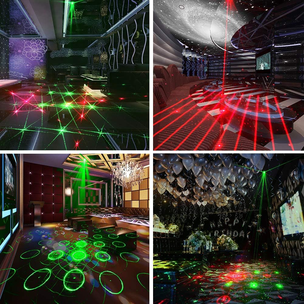 Best Deal Cheap 🛒 Night Lights Show DJ Party 128 Combinations Gobos Projector Indoor 8 Lens RGB Decoration Light With Remote Control stage light