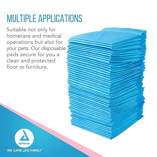 Miniatura 5 de Dynarex Almohadillas desechables para incontinencia de grado médico para proteger muebles, 30 x 30 pulgadas (3.70 oz), con polímero, 1 caja de 100