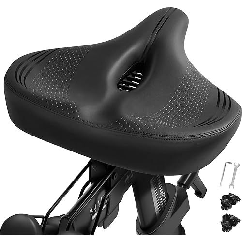 Extra Oversized Bike Seat Cushion for Peloton Bike & Bike+, Comfort Bicycle Seat Replacement for Men Women, Wide Bike Saddle Compatible with Peloton Accessories, Exercise, Electric, Cruiser Bikes