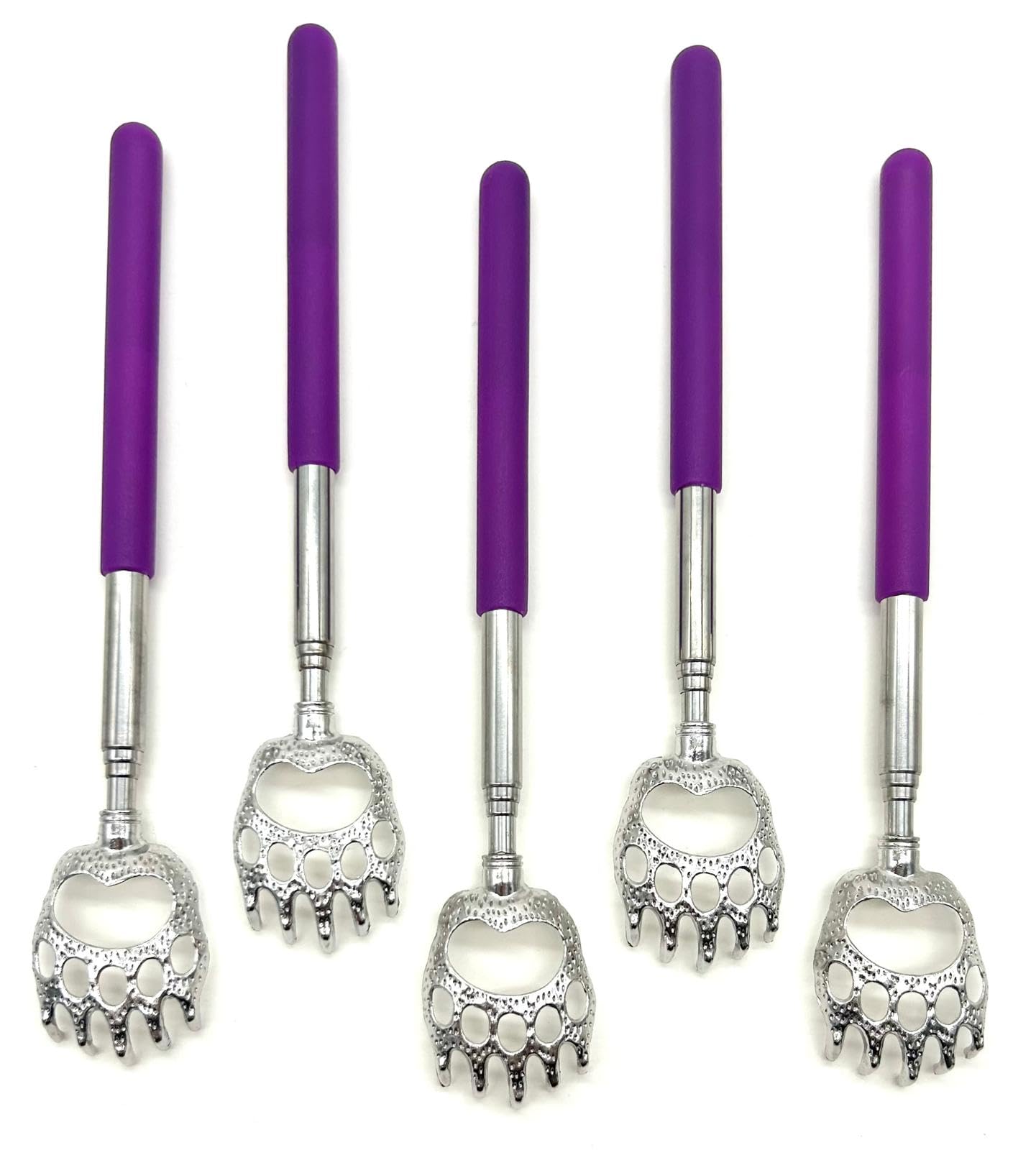 Telescopic Back Scratcher 5-Pack - Extendable Bear Claw Metal Claws (8