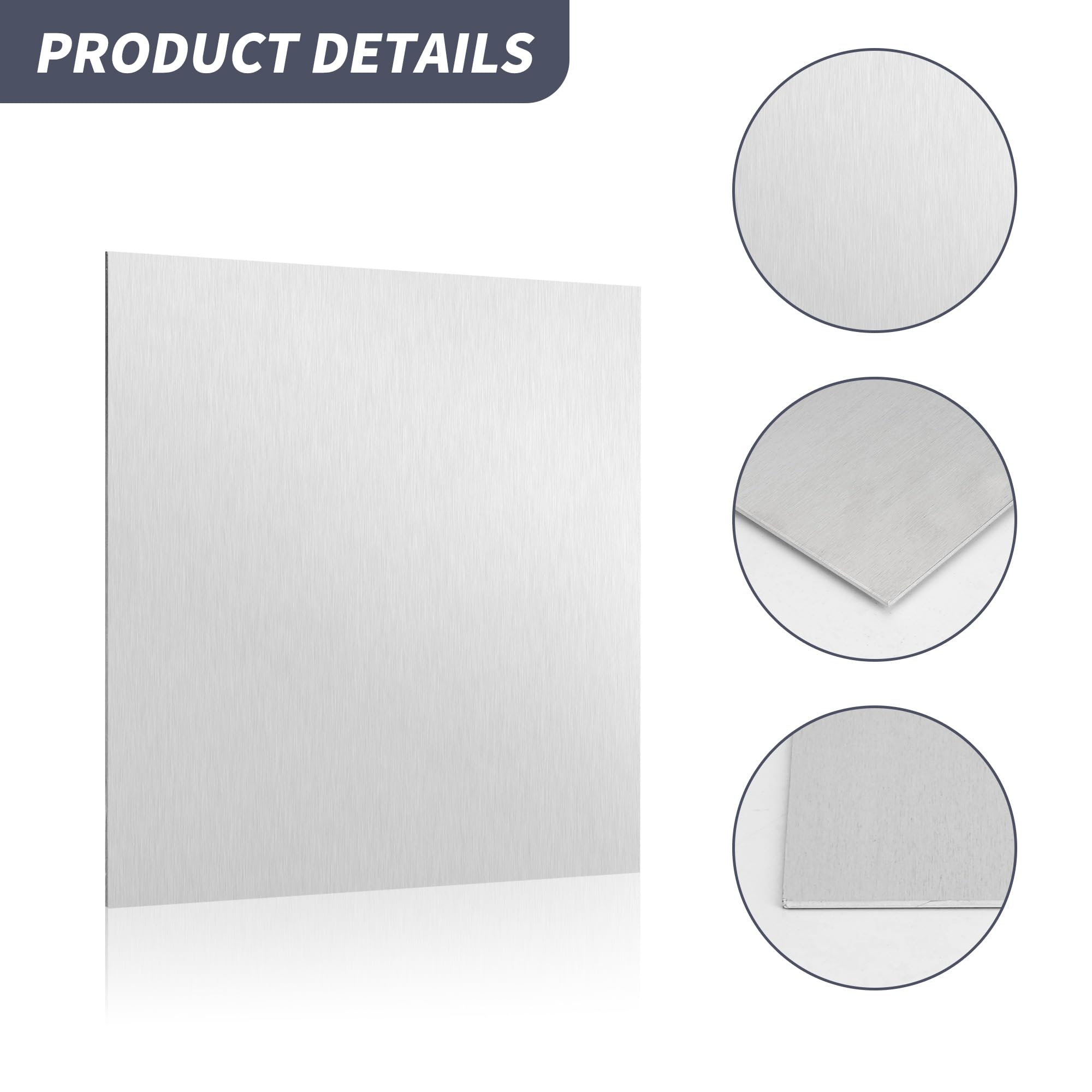 Lot de 4 plaques en acier inoxydable 304, 100 x 200 x 1,5 mm, plaques de calage en acier inoxydable pour cuisine, bricolage, artisanat, industrie, machines