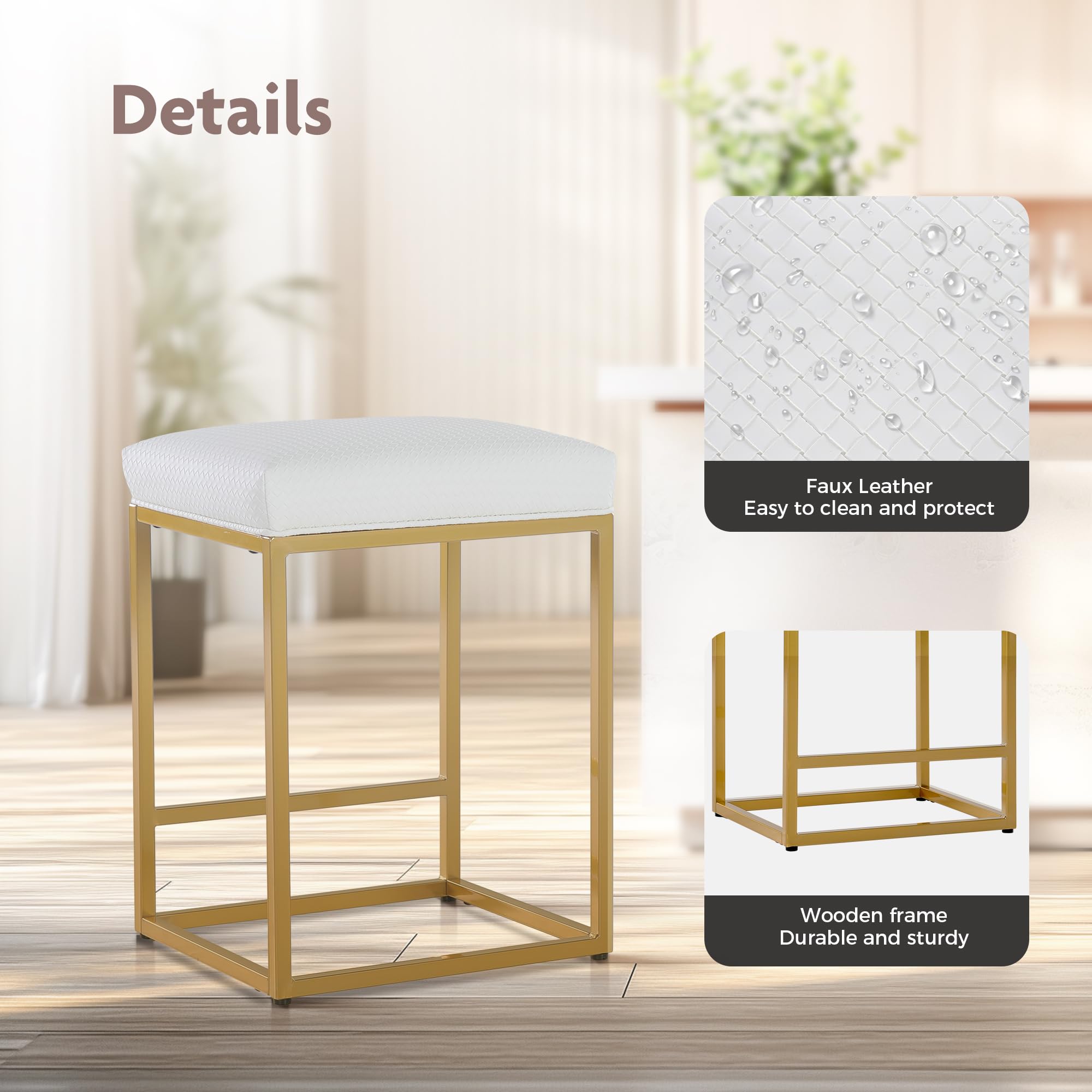 ALPHA HOME 24インチ バースツール 2個セット 無垢材 キッチンスツール