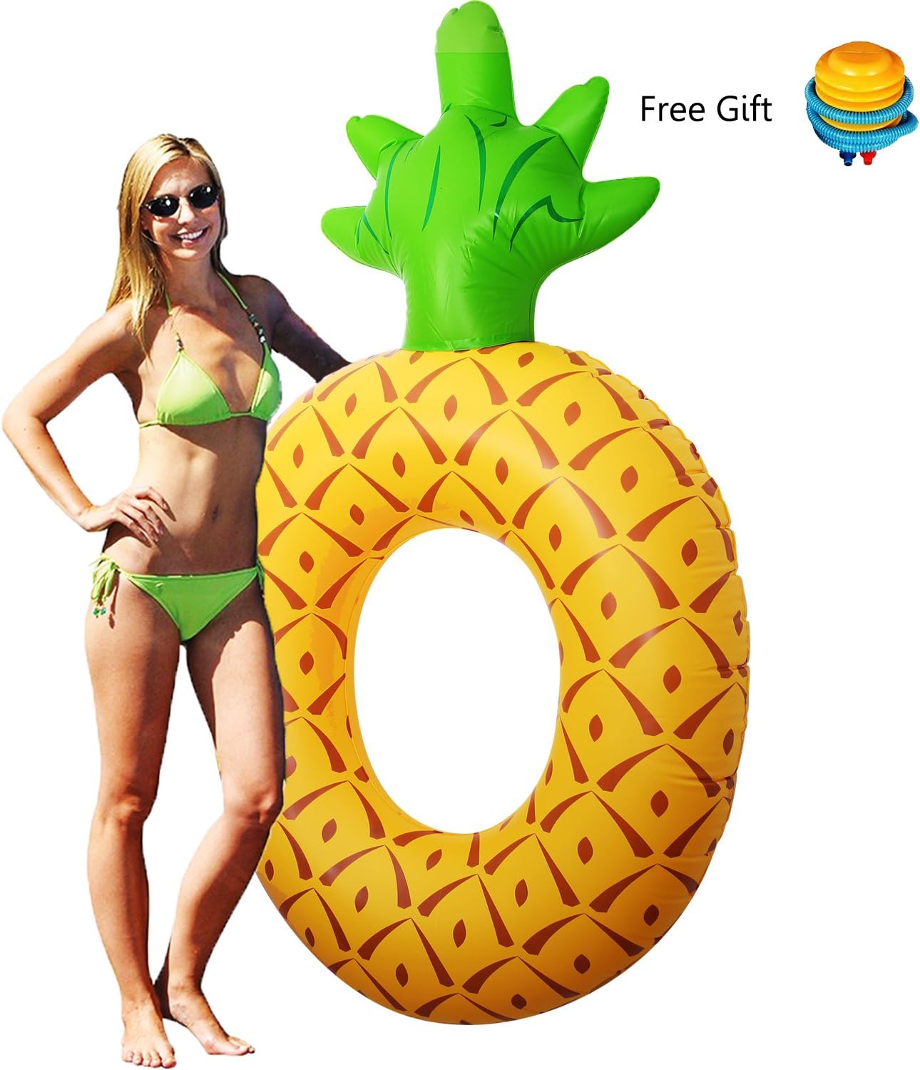 Grocery Art Wormholex Giant Pineapple Pool Float, of Air Hand Foot Pump Inflator