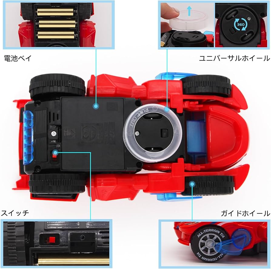 Amazon.co.jp: KJIXYUNG 変形恐竜の車 車 おもちゃ スプレー恐竜変身車