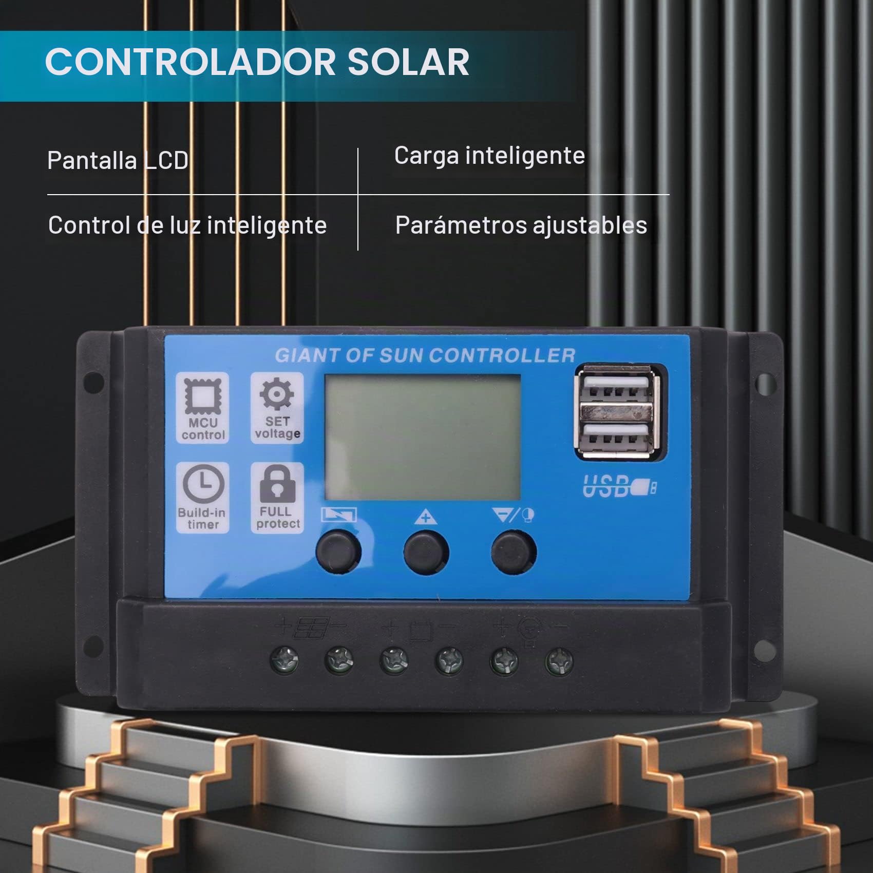 Cargador de BateríA Panel Solar de 30W 12V + Controlador 40A para RV Coche Casa Camping
