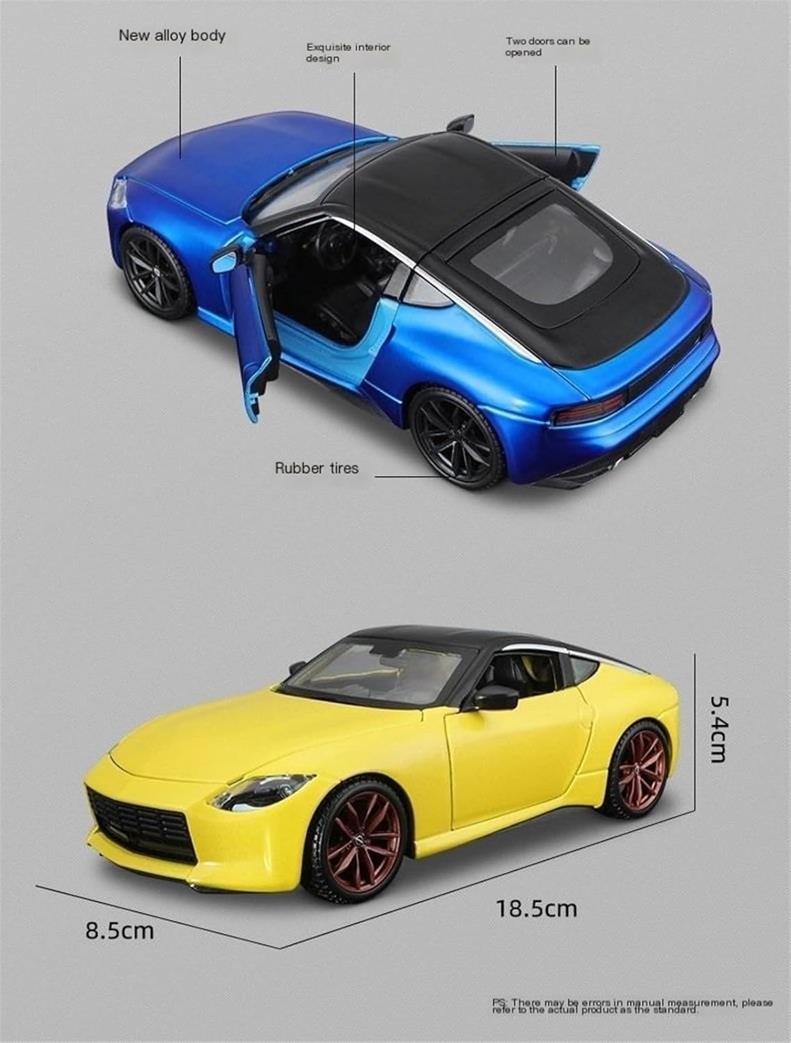 1:24 Simulation Alloy Car Model - Colorful Blue, Suitable for Collection and Gifts(2023 Z Blue)