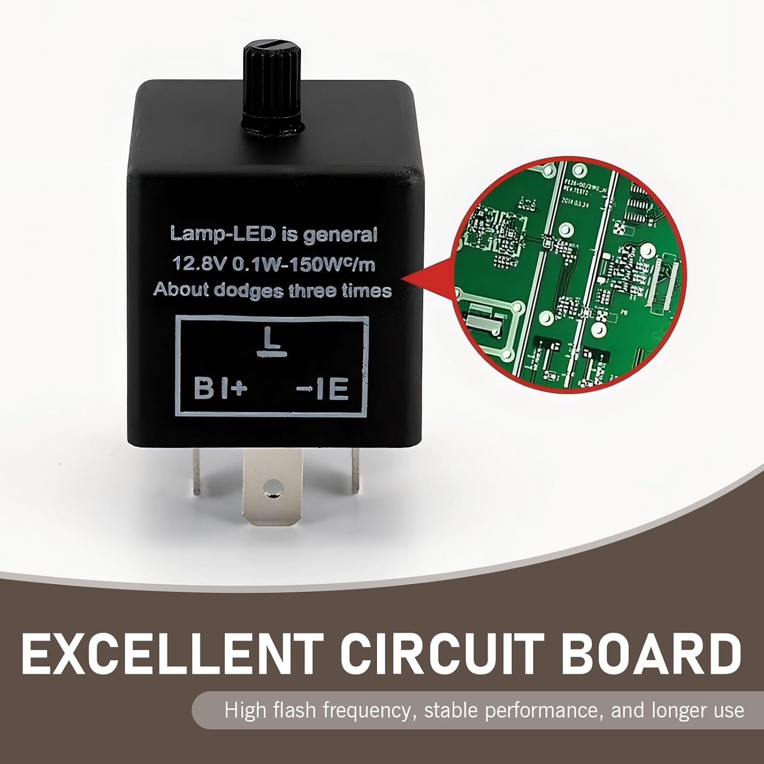 3 Pin Flasher Relay, CF-13 Adjustable Fixed Frequency Electronic Blinker Relay, LED Flasher Relay Turn Signal Relay for Solves Flash Problem, Plug-and-Play Standard Relay for Cars (Black)