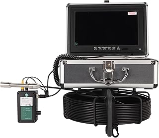 Sewer Camera Snake Cam with 10 Inch AHD Screen, Plumbing Snake Inspection Camera Pipeline Drain Endoscope Sewer Camera IP68 Waterproof for Industrial Use (US 30m)