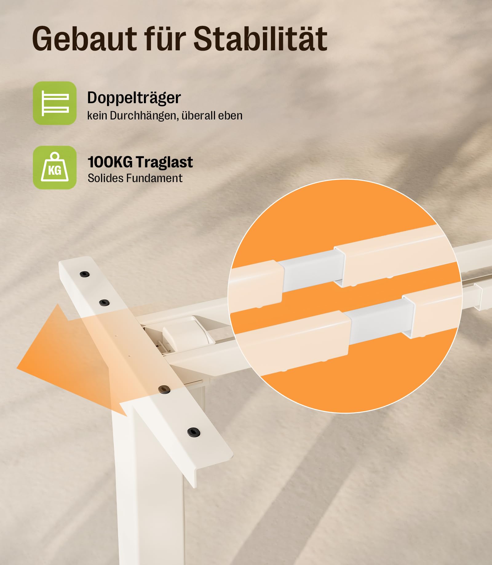 MAIDeSITe Escritorio Eléctrico de Altura Ajustable con Patas Cuadradas, Motor Silencioso y de bajo Consumo, Memoria de 4 Alturas y Recordatorio de Asiento, Escritorio de pie Ergonómico