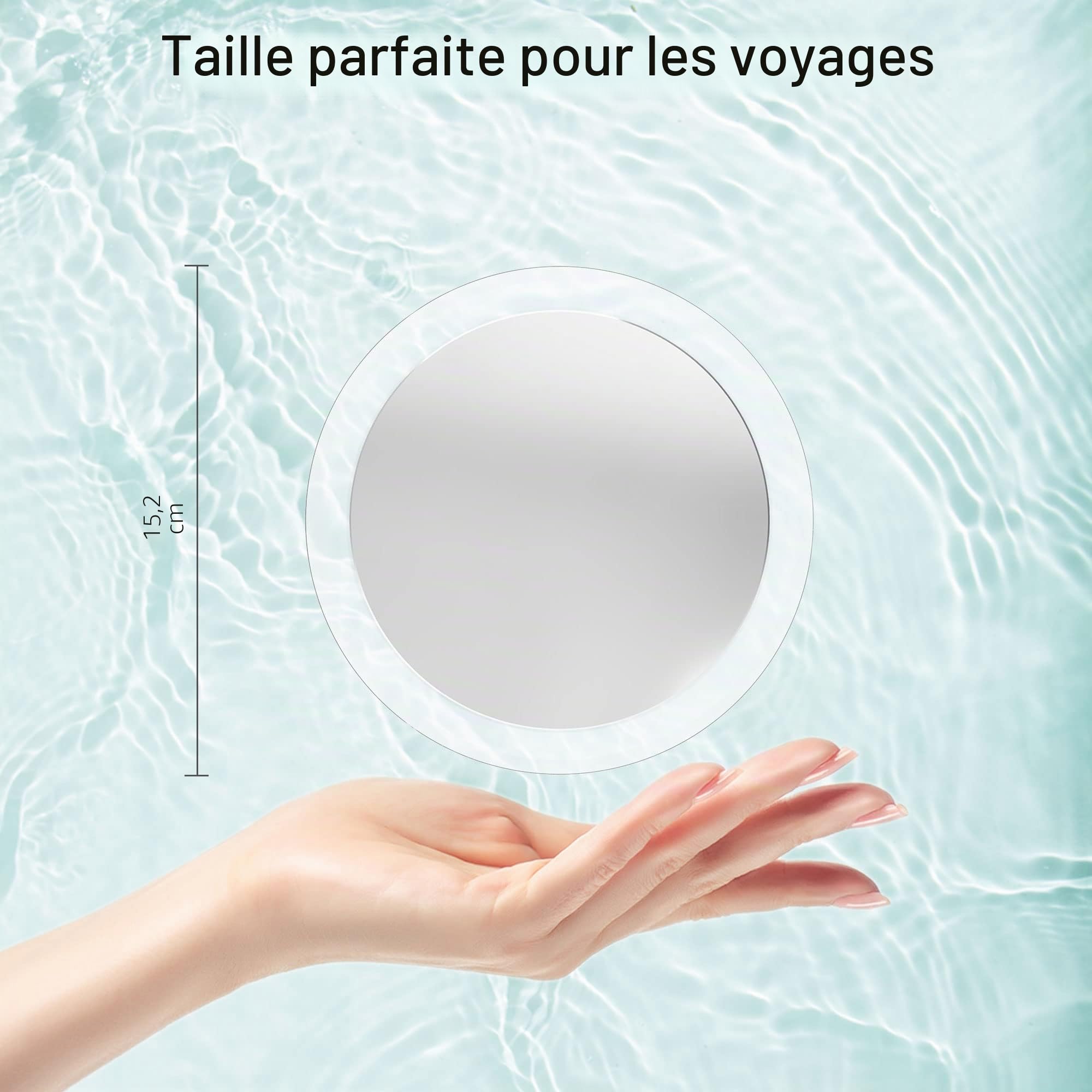 MIYADIVA Miroir grossissant 30X Ventouse pour, Miroir de Maquillage de Voyage sur, Miroir de Douche pour l'épilation des Sourcils 15,2 cm