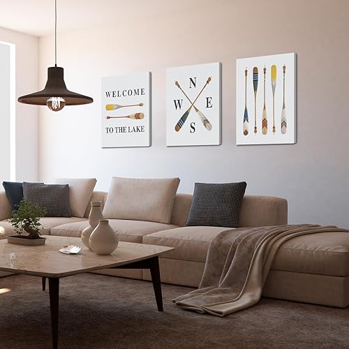 Miniatura 4 de Nogrit Decoración de lago, arte de pared de lago, arte de pared de casa de lago de 11 x 14 pulgadas, juego de 3, decoración temática de lago para