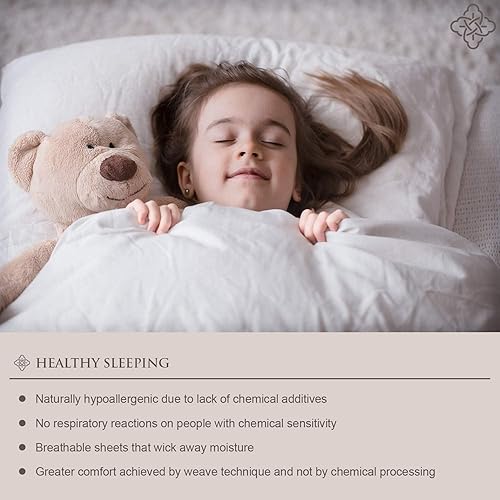 Miniatura 6 de BIOWEAVES Juego de funda de edredón 100% percal de algodón orgánico, tejido fresco, suave y naturalmente refrescante, funda de edredón y 1 funda de