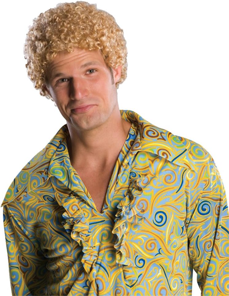 Cyberteez Tight Fro Men's Adult Blonde Will Ferrell Afro 1970's Disco Costume Wig White