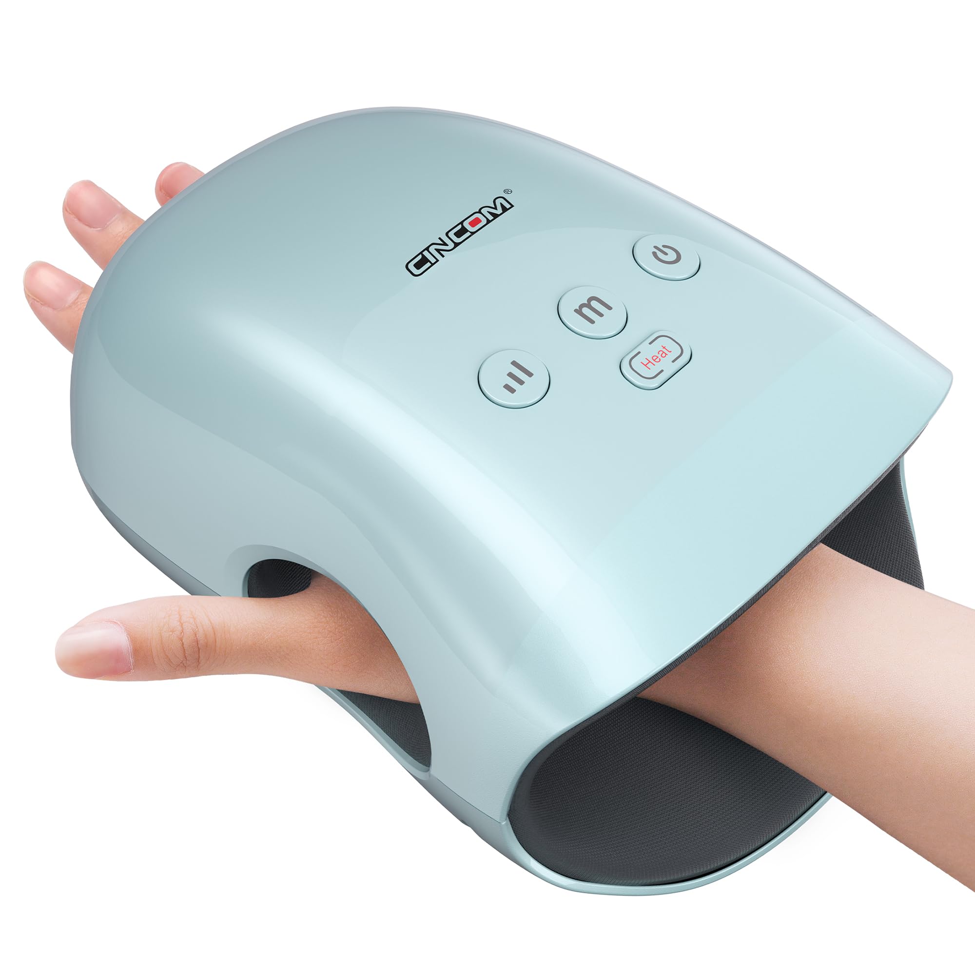CINCOM Hand Massager - Cordless Hand Massager with Heat and Compression for Arthritis and Carpal Tunnel, Gifts for Women (Blue)