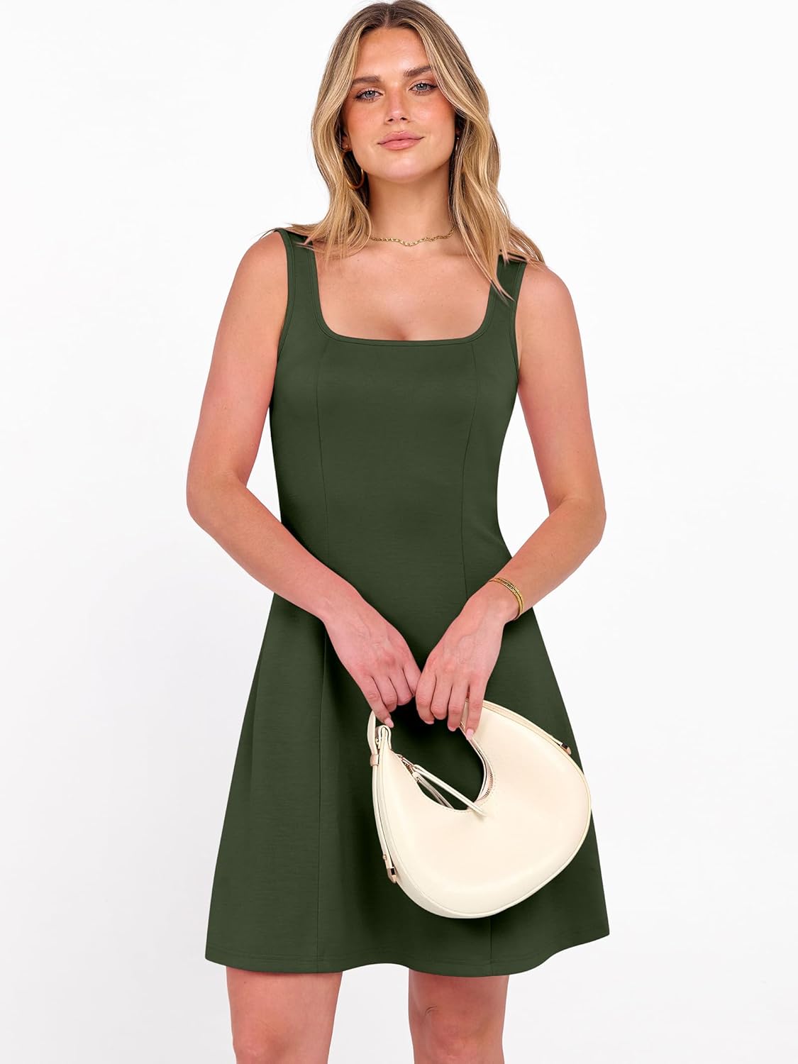 ANRABESS Women Summer Sleeveless Square Neck Cocktail Dress 2026 A-Line Casual Formal Beach Vacation Party Mini Dress - Image 4